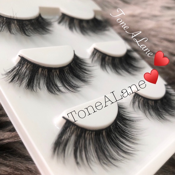 Mink 3D False Eyelashes Lashes fluffy 3 Pairs - Picture 2 of 4